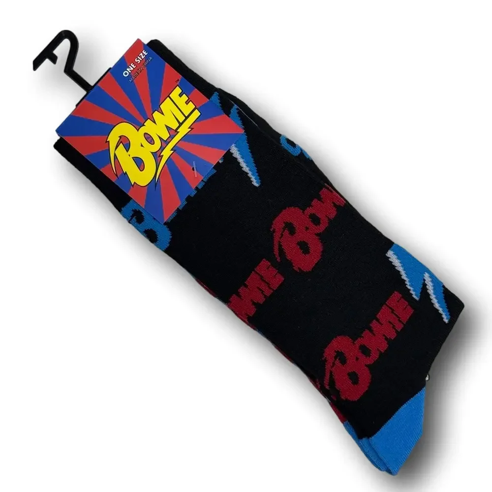 3/$20 David Bowie Funny Novelty Crew Socks - NWT